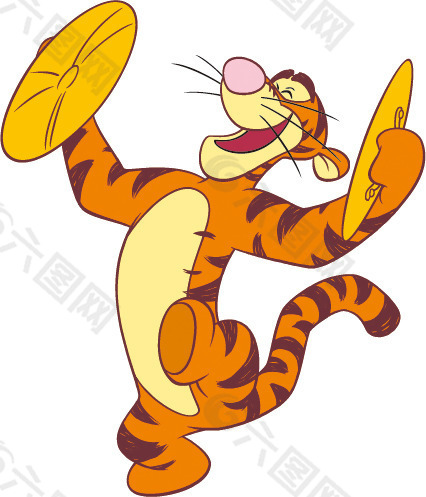 印花矢量图 卡通动物 跳跳虎 Tigger 可爱卡通 免费素材