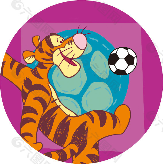 印花矢量图 卡通动物 跳跳虎 Tigger 可爱卡通 免费素材