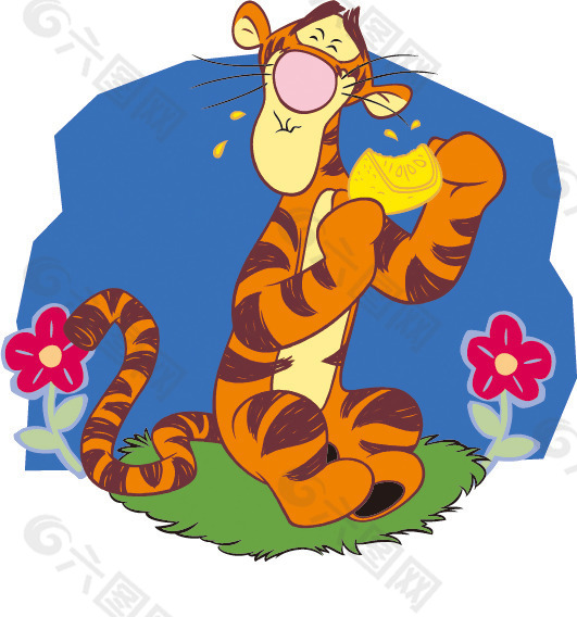 印花矢量图 卡通动物 跳跳虎 Tigger 可爱卡通 免费素材