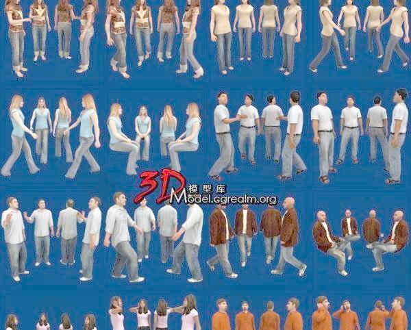 16个低多边形休闲人物 16 3d People Models - Casual Revolution Series