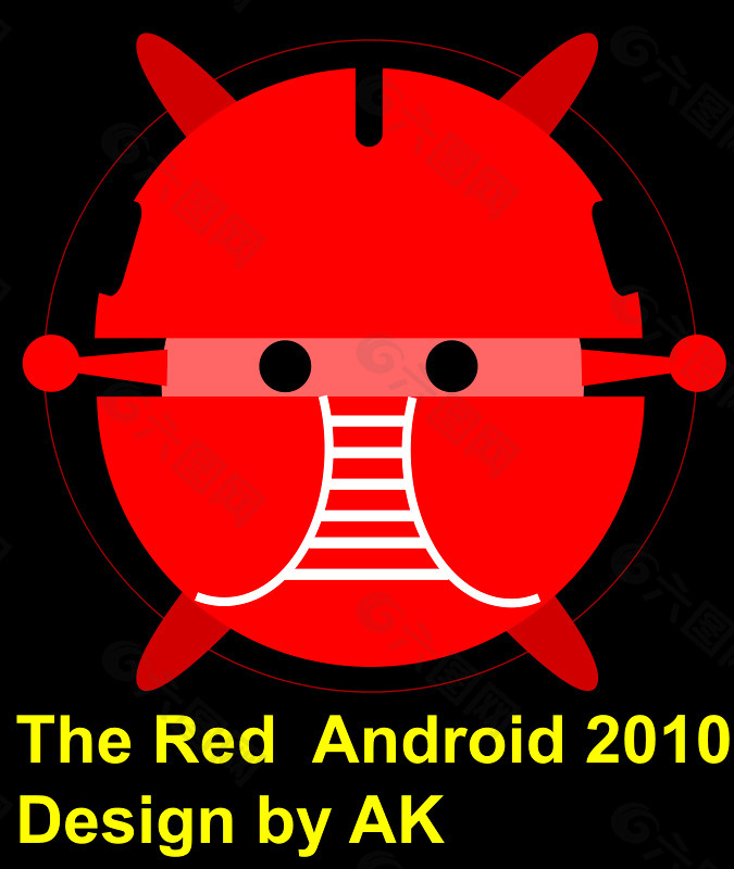 Android，红色的机器人，机器人bujung