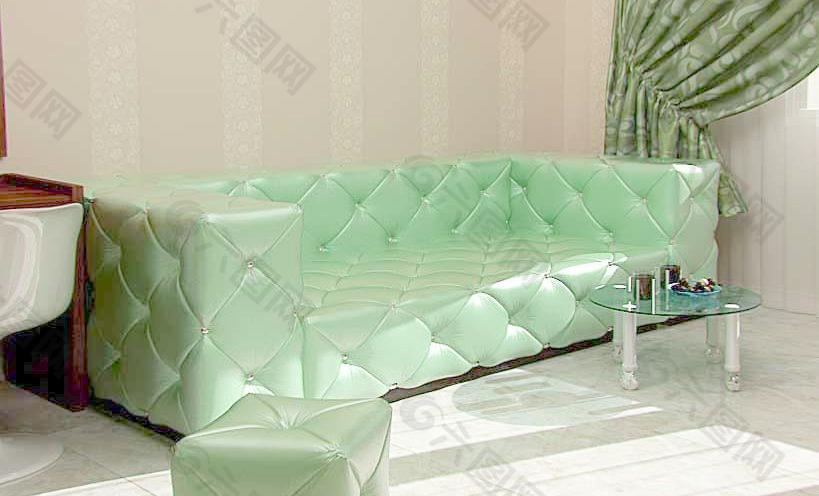 ACME FURNITURE Sofa 绿色网纹沙发