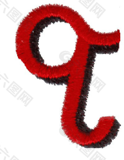 绣花 文字 英文 Q 色彩 免费素材