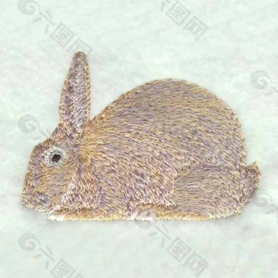 绣花 动物 兔子 色彩 灰色 免费素材