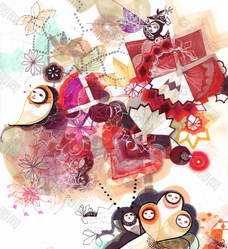 位图 抽象 图案概括 插画 色彩 免费素材