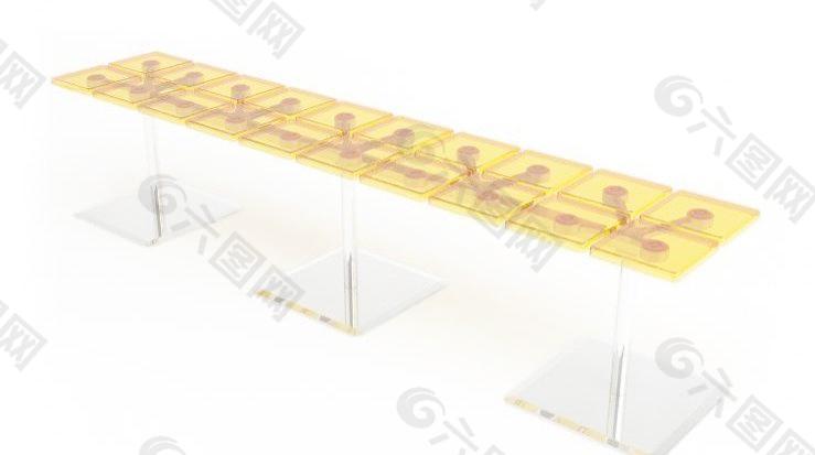 CASAMANIA  X-Tile 55  黄色格子塑料桌