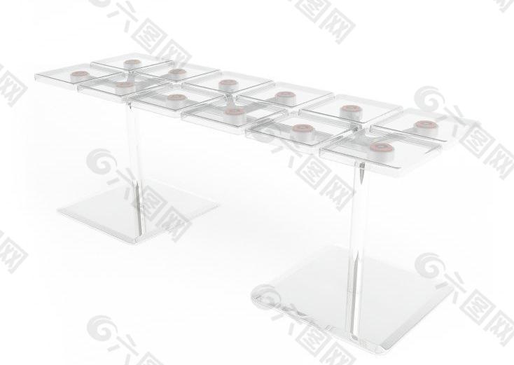CASAMANIA  X-Tile 53 透明格子塑料桌