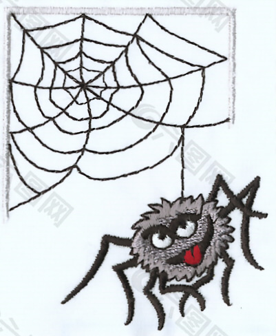 绣花 动物 蜘蛛 织网 色彩 免费素材