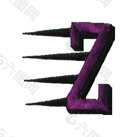 绣花 文字 英文 色彩 z 免费素材