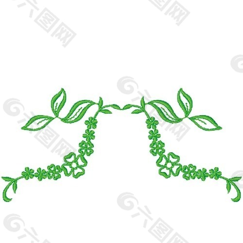 绣花 植物 花 花纹 花边 免费素材