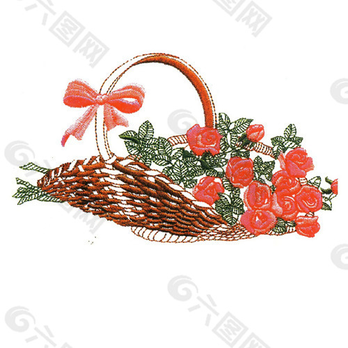 绣花 植物 花 色彩 绿色 免费素材