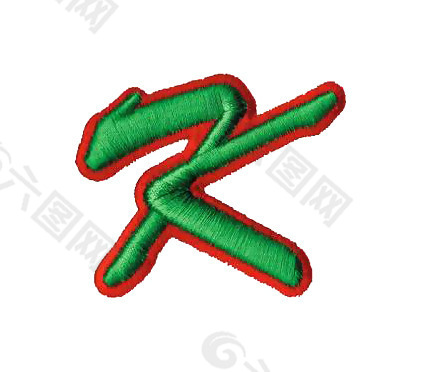 绣花 植物 文字 英文 色彩 免费素材