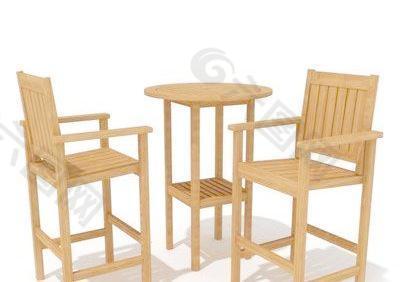 两人位休闲茶椅整体模型056(带贴图)