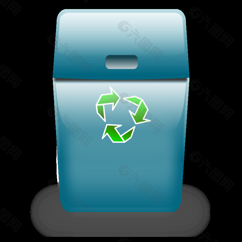 蓝色垃圾桶