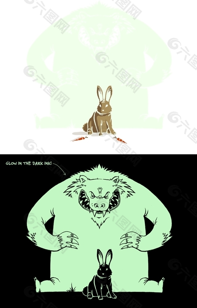兔子怪兽简笔画图片