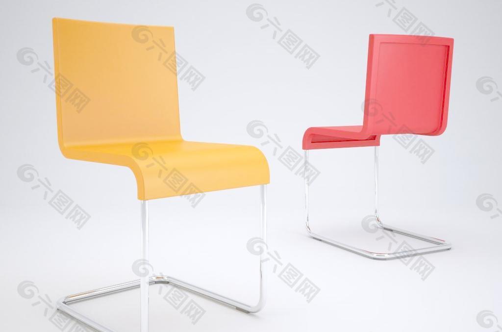 2个S形椅子Vitra 05 chair 3D model
