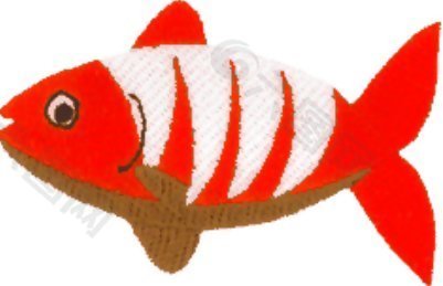 绣花 鱼类 红色 白色 免费素材