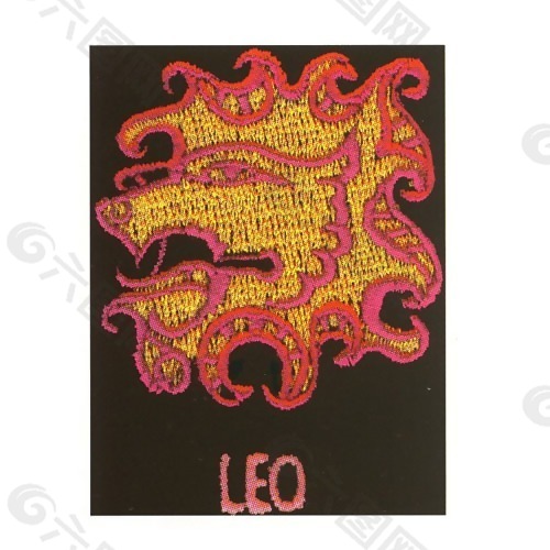 绣花 文字 英文 LEO 色彩 免费素材