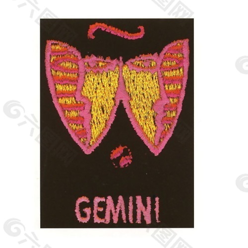 绣花 文字 英文 gemini 色彩 免费素材