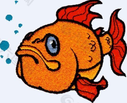 绣花 动物 鱼 色彩 橙色 免费素材