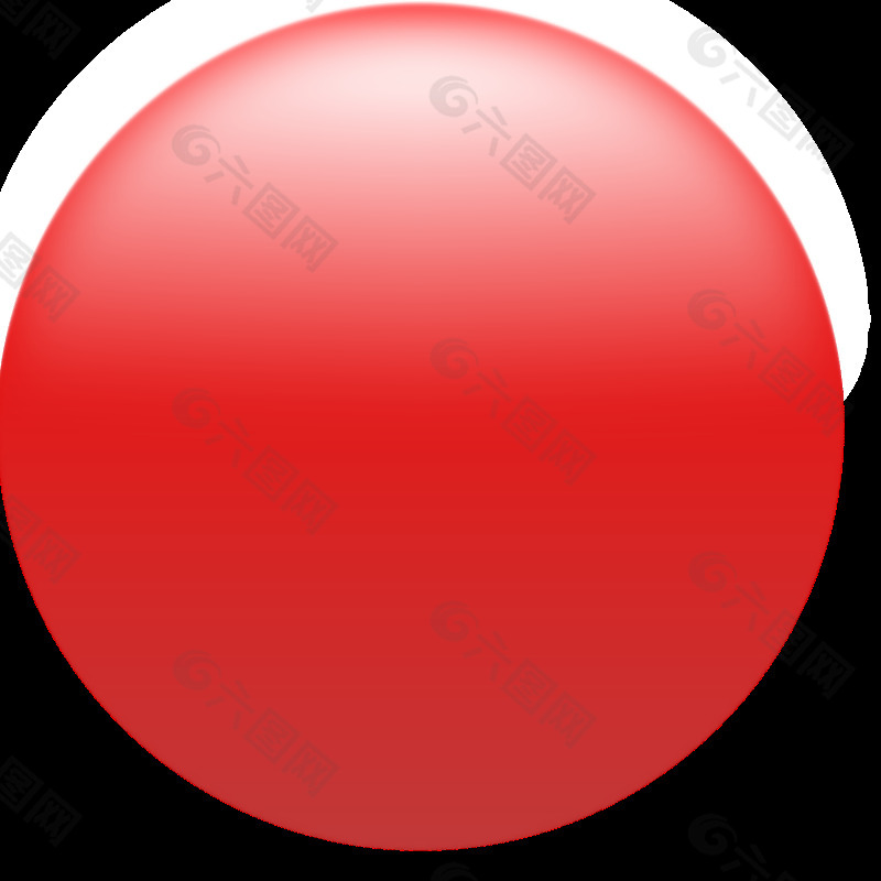 简单的光滑的圆形按钮的红色