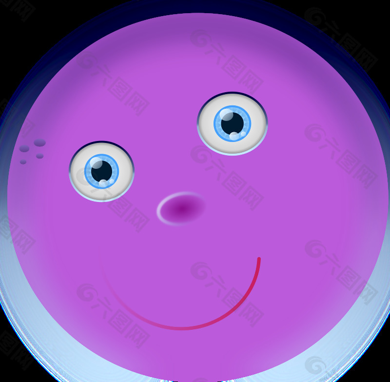 紫色的圆形脸