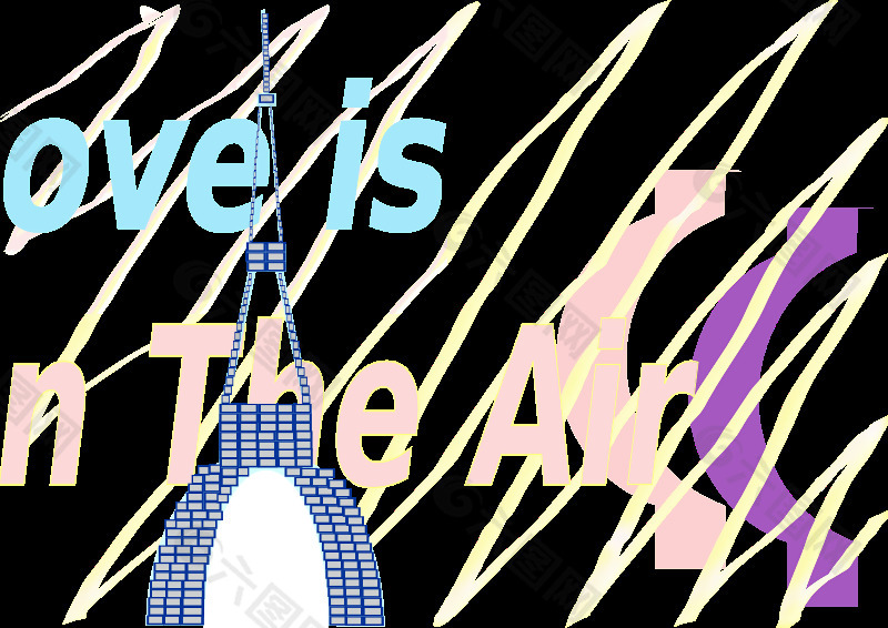 电子贺卡的爱是在空气中拉图尔埃菲尔铁塔30月2008日