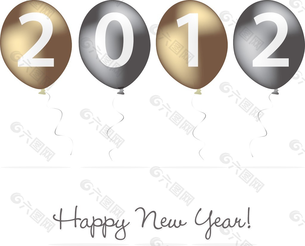 2012快乐的新年贺卡矢量格式