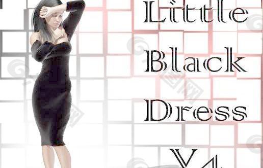 Woman blac dress 女人