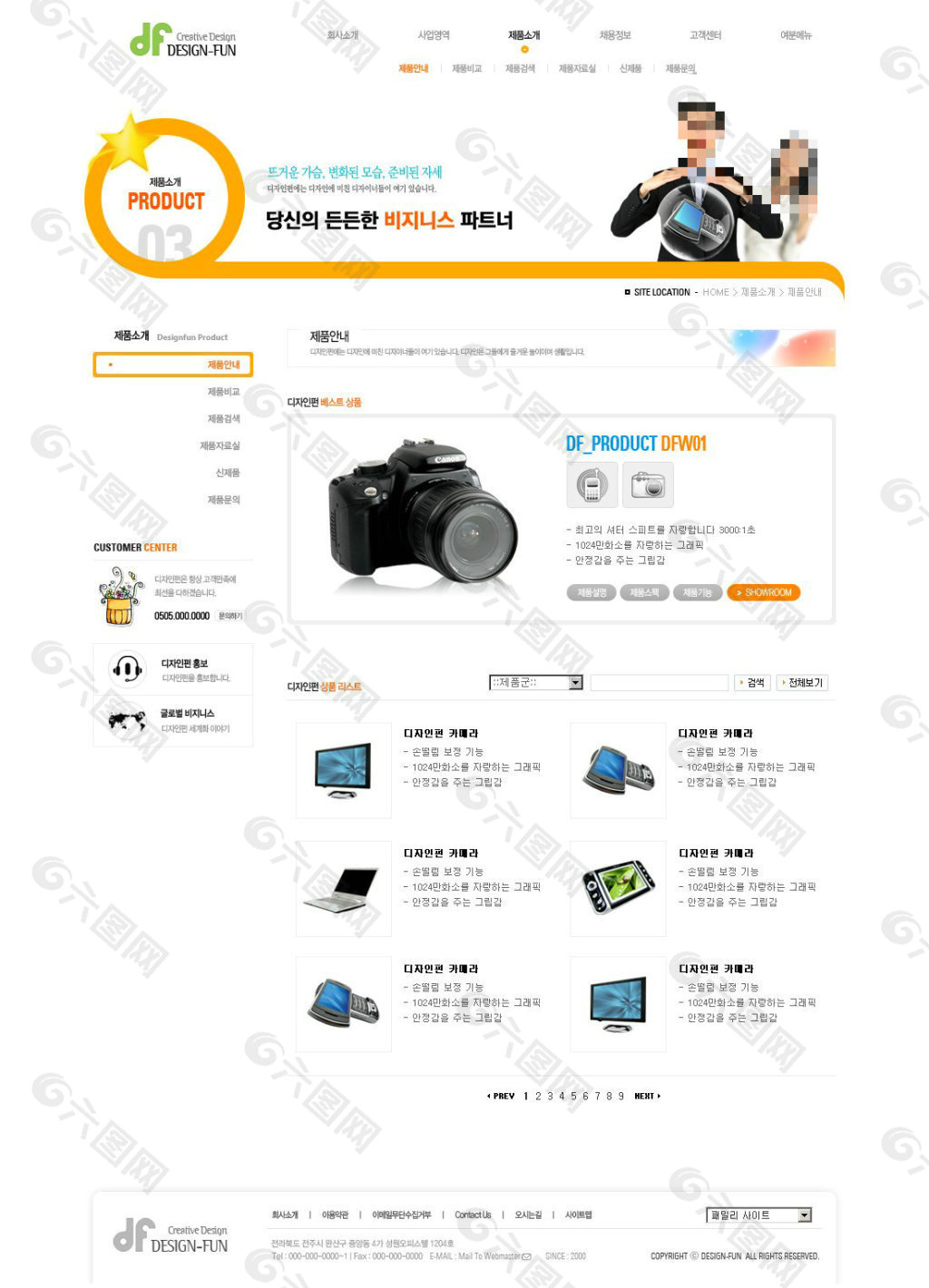 相机科技网页psd模板