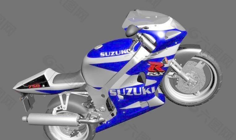 铃木摩托车Suzuki GSX-R 750(带贴图)