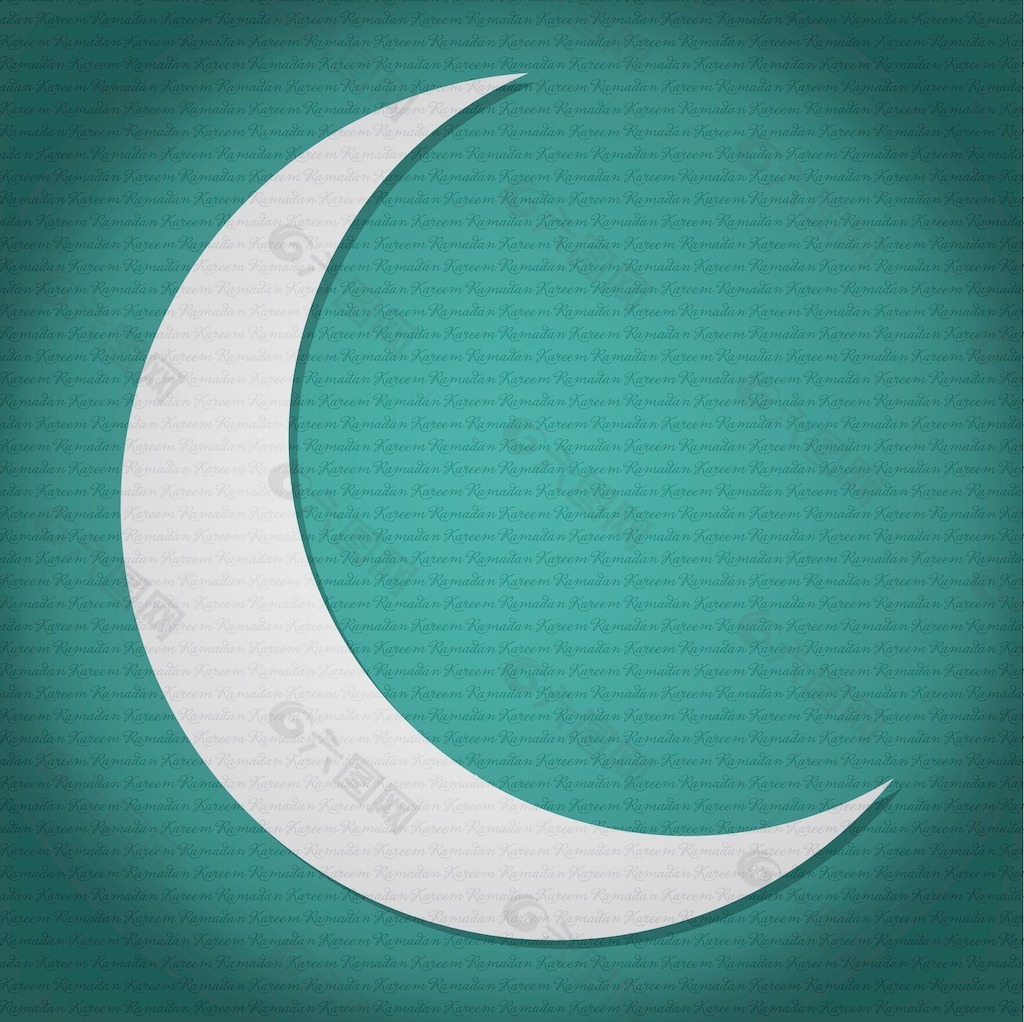 银色新月开斋节（Eid穆巴拉克祝福）矢量格式的文本模式卡