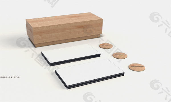 木质名片盒PSD分层素材