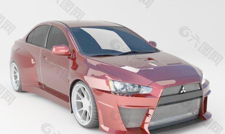 三菱 Lancer Evolution 10 运动轿车3ds Max Model