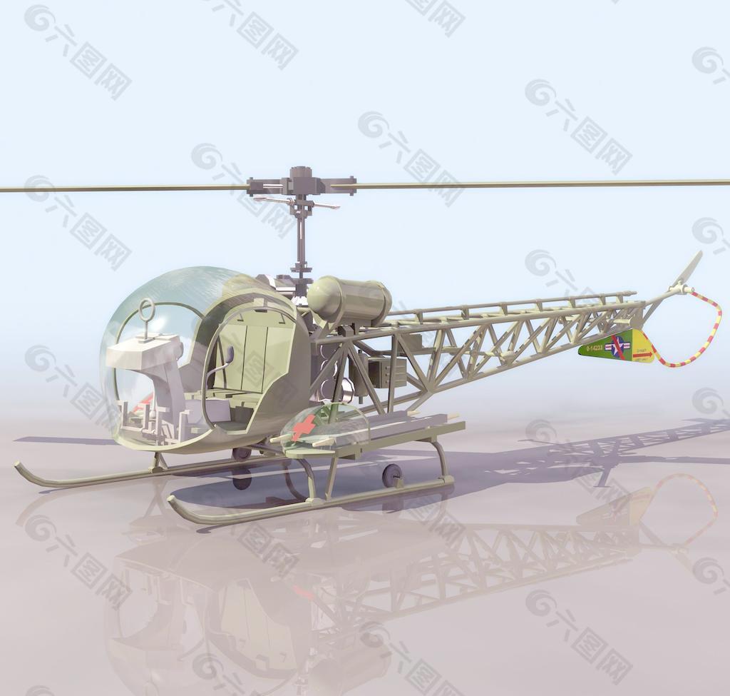 BELLH13 直升机模型09