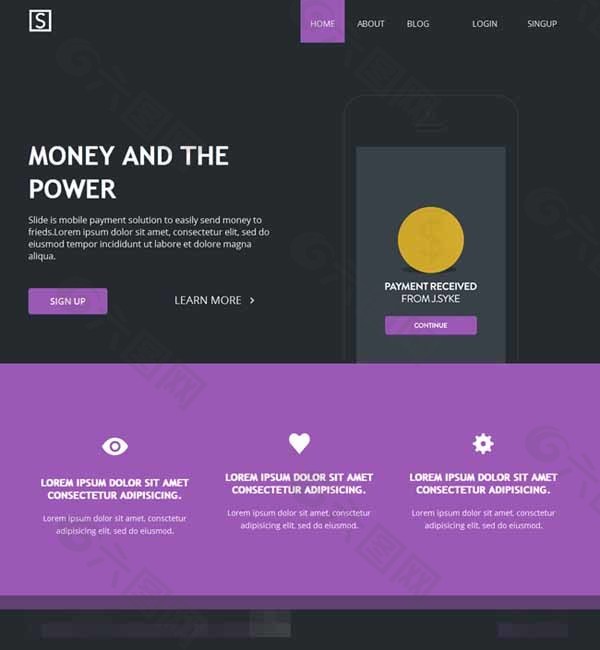 紫色简洁HTML5网站模板