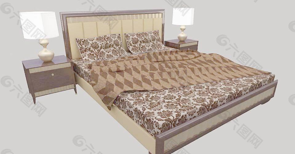 bed rom 大床 床头柜 台灯