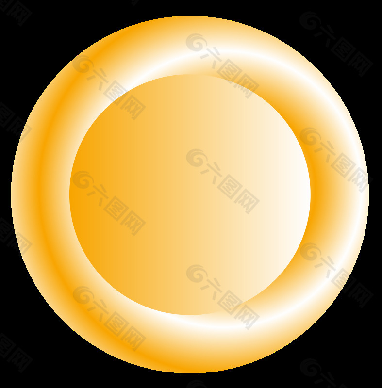 3D橙色圆形按钮