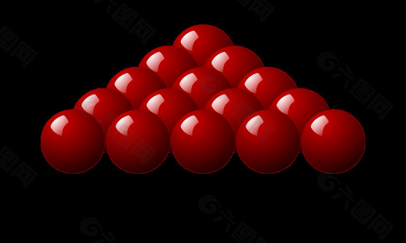 15个红色的斯诺克球