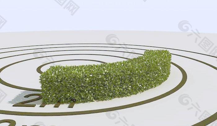 高精细修剪后的灌木丛模型 bush trim lo 06