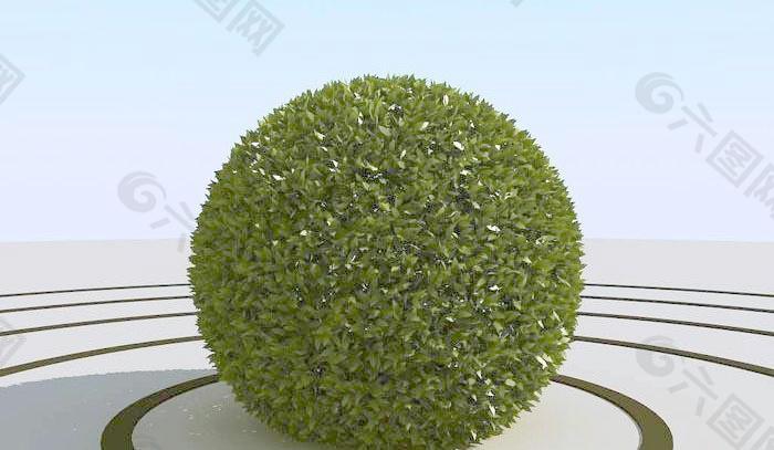 高精细球形的灌木丛模型 bush ball 03