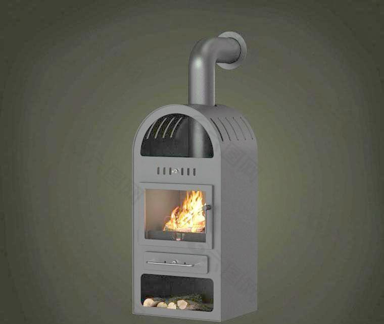 fireplace 壁炉 烧木材的铁制壁炉 056