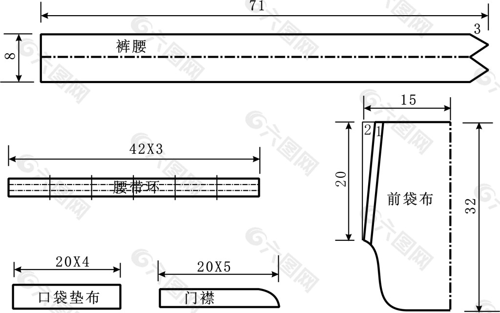 女西裤设计素材