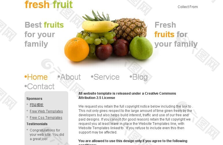 水果展示网站模板