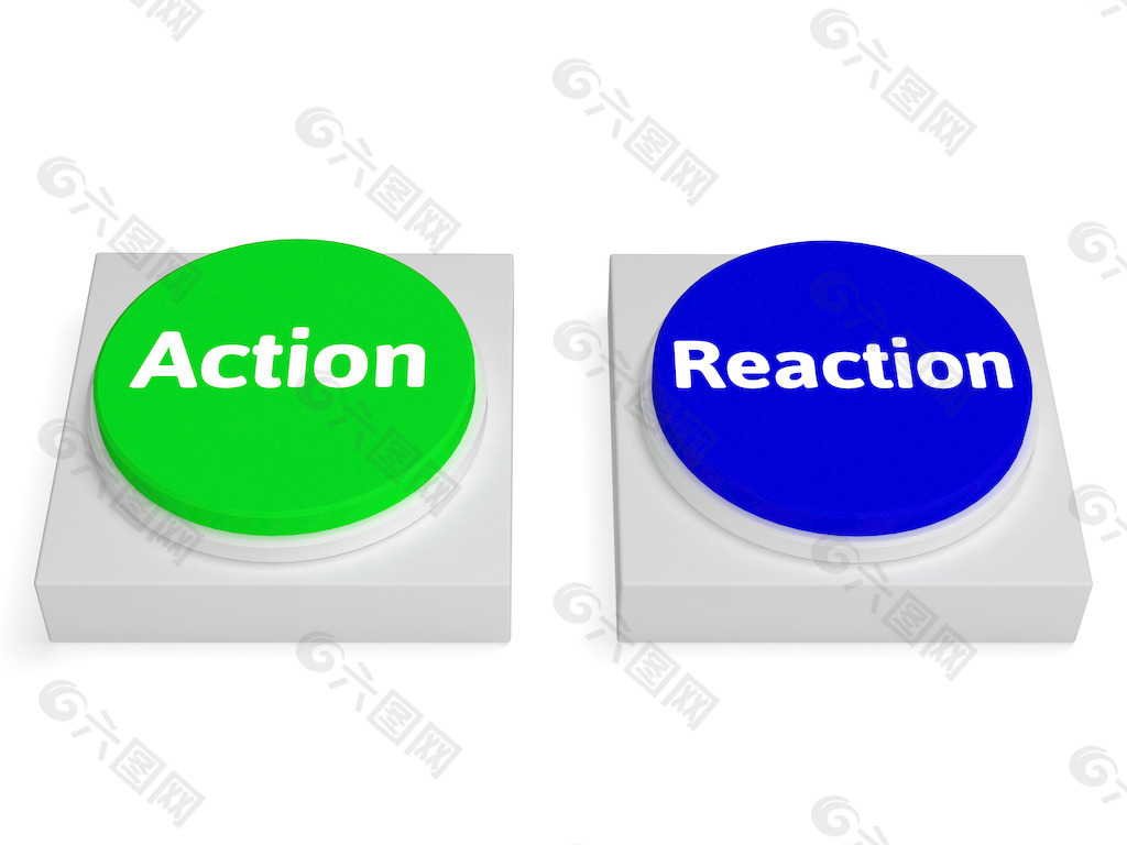 动作按钮显示的行为和反应的反应