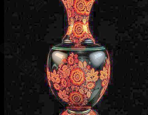 黑瓶红花精美花瓶 vases55