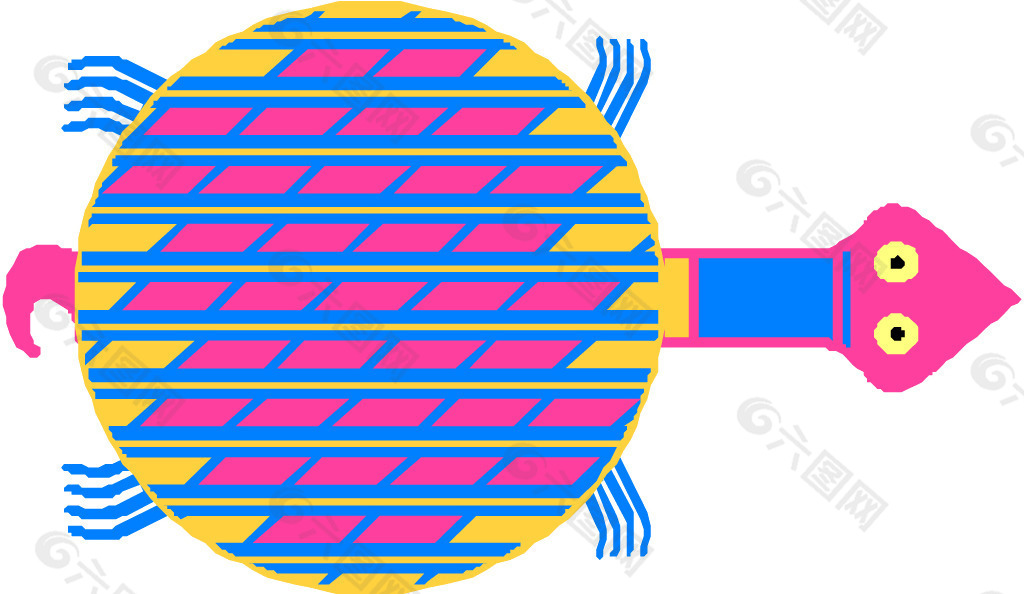 印花矢量图 动物 乌龟 海龟 抽象动物 免费素材
