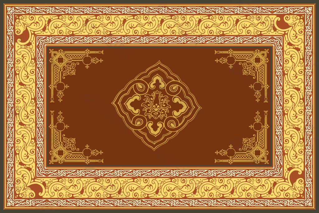 金色边框地毯