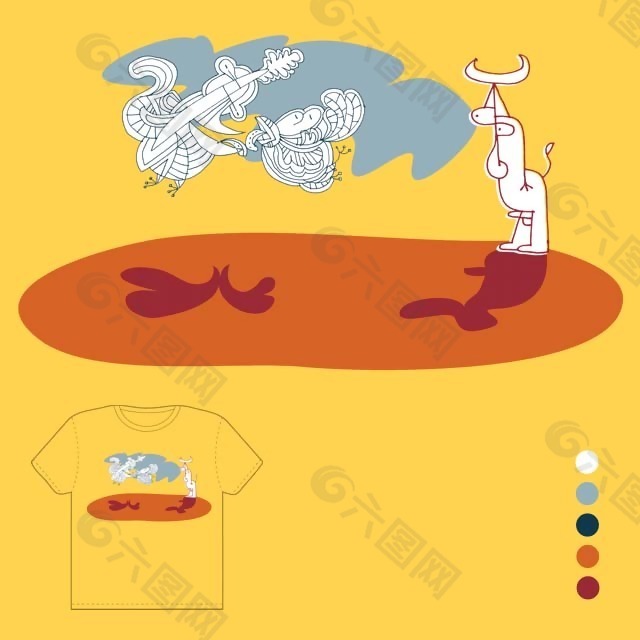 位图 抽象动物 色彩 黄色 橙色 免费素材