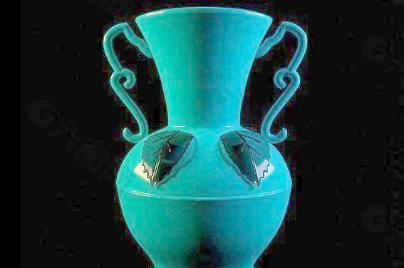 双耳绿色花瓶 vases 05